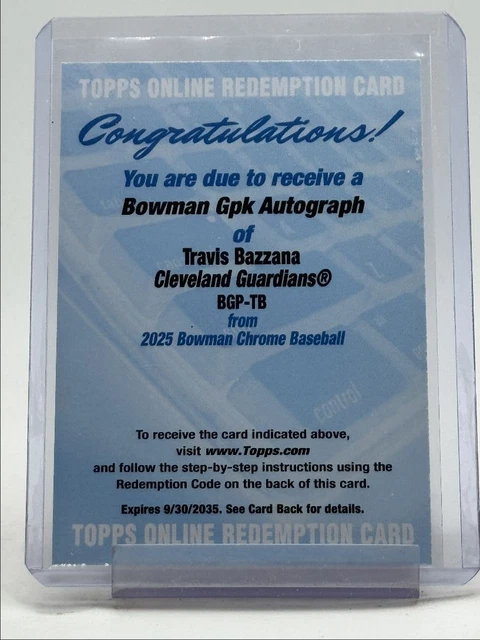 TRAVIS BAZZANA 2025 BOWMAN CHROME GARBAGE PAIL KINDER AUTOGRAMM SSP AUTO Q4586