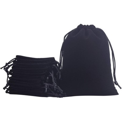 Schwarz Samtbeutel, 12x15cm, 20 Stück, Kordelzug, Schmuck, Geschenk, Party