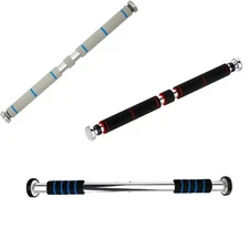 Doorway Pull Up Bar Extendable, Comfortable Grip, Standard Doorway - Red Black