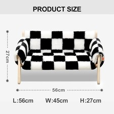 MEWOOFUN Raised Cat Bed With Wooden Legs - Sturdy Cat Sofa Holds 15kg, 56x45cm S