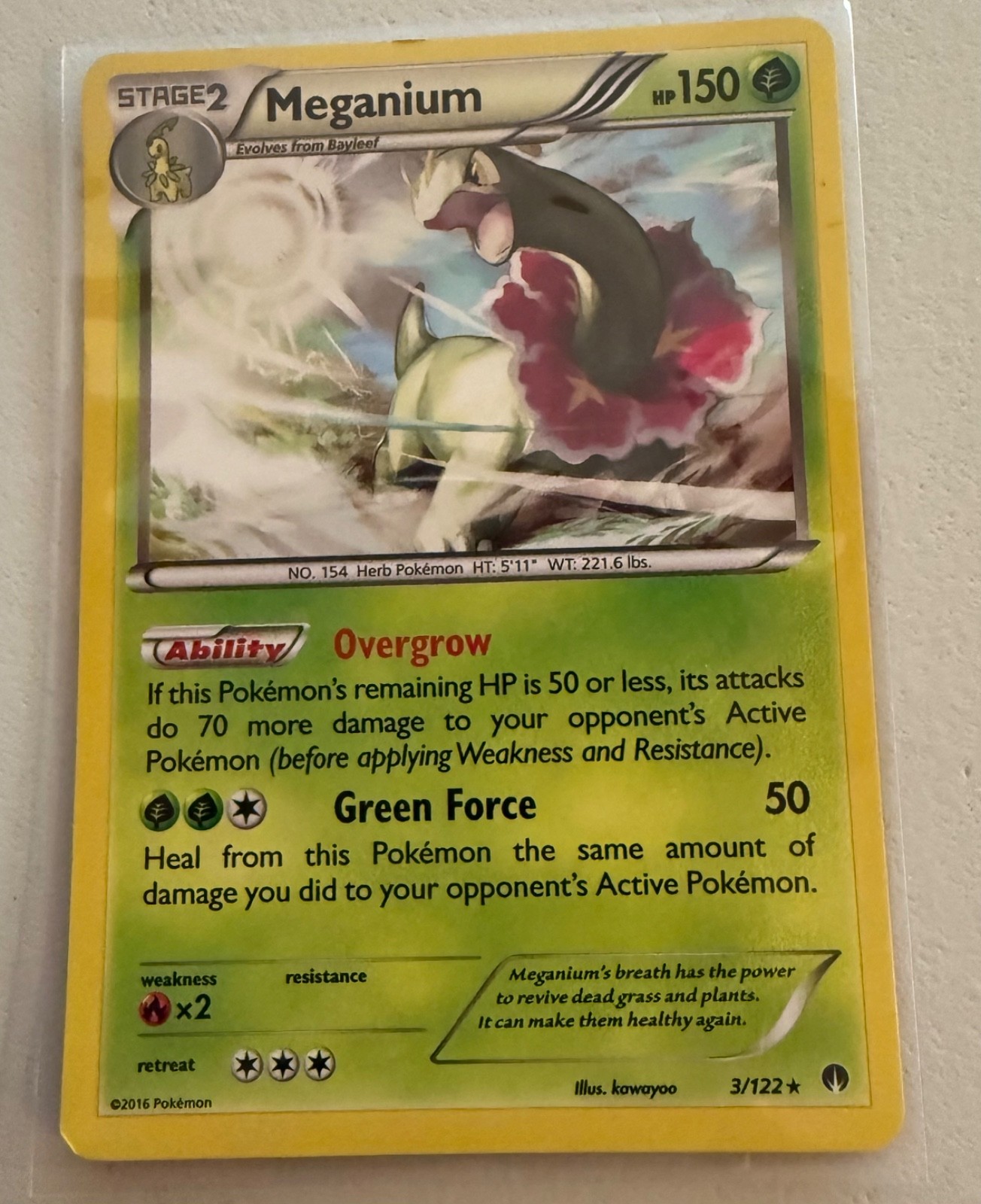 Meganium 3 122 XY Breakpoint Holo Rare NM Pokemon Card Stage 2
