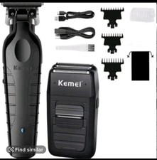 Kemei Akku Rasierer für Herren, Bartschneider, Haarschneidemaschine Set Km-2299, Km-1102