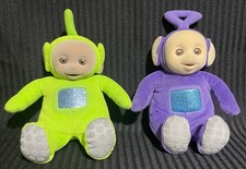 Lot of 2 Vintage 1998 Teletubbies: Dipsy Tinky Winky 8" Eden Plush Bean Bag