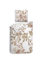 Heckett & Lane Satin BettwäSche 135X200 Ceyda White Paisley BläTter Zweige Wende