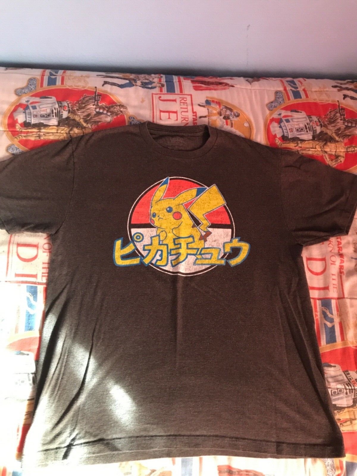 Pokemon Pikachu Kanji Charcoal Heather Men's TShirt … Gem