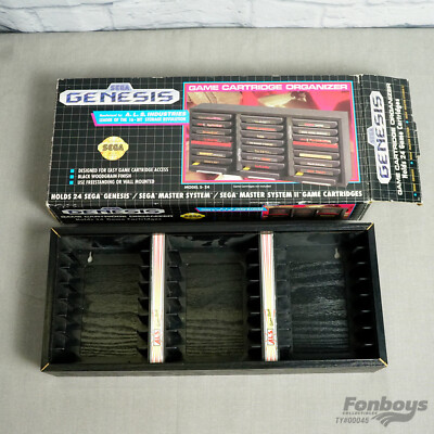 Sega Genesis 24 Game Cartridge Wall Rack Organizer w/ Original Box ALS 1992