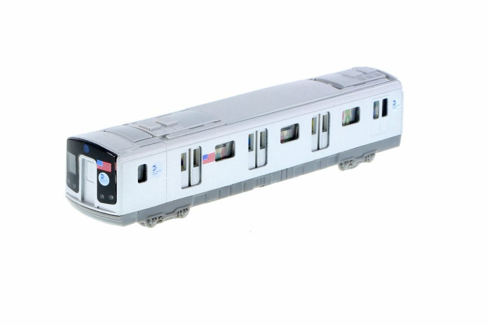MTA NEW YORK CITY PULLBACK SUBWAY CAR GRAY DIECAST CAR BY DARON