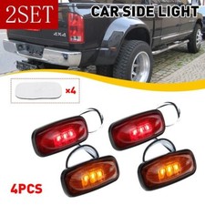 Dually Bed Fender Side Marker Led Lights For 03-18 Dodge Ram 3500 Red Amber 2set
