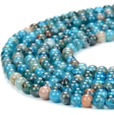 3MM Natural Blue Apatite Gemstone Grd AA Round 15 inch 80018450-P101 