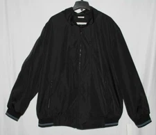 New Perry Ellis Solid Black Men's Size 2X Full Zip Poly Bonded Jacket