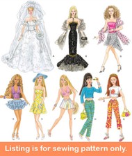 SEWING PATTERN Sew 11 1/2" Fashion Doll Clothes Fit Barbie Ballgown T-Shirt 4719