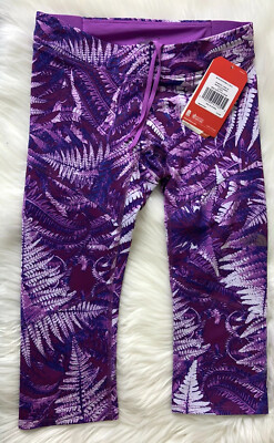 THE NORTH FACE  WOMENS MOTUS CAPRI III TIGHTS, PURPLE FERN PRINT, SIZE: S 7-8