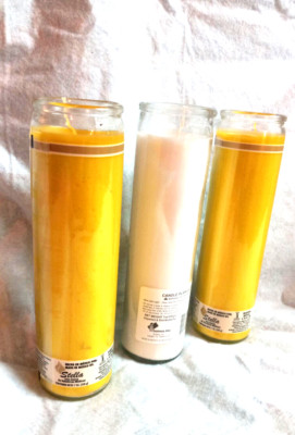 Prayer candles New Jar Candles White Gold  Glass Religion emergency faith 3
