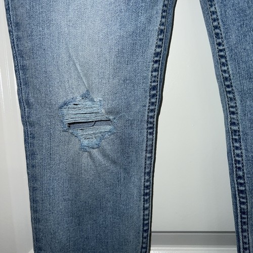 Gap Kids Sky High Skinny Ankle Torn Jeans Size 10 Adjustable Straps Raw Hem - Picture 6 of 9