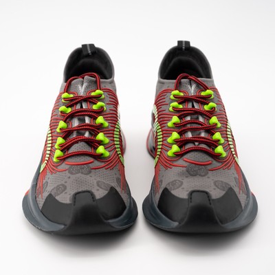 size 9G - Gucci Run Sneakers Technical Fabric Grey Green Red | eBay