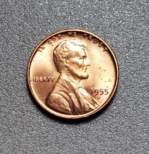 1955 D LINCOLN WHEAT PENNY UNC #P504