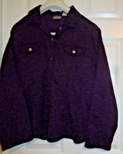 Chico s Women s Long Sleeve Jacquard Damask Plum Purple Blazer Jacket Size 3 /XL