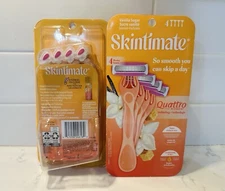 (Lot Of 2) Skintimate Quattro 4-blade Razors , Vanilla Sugar, 4 Razors each