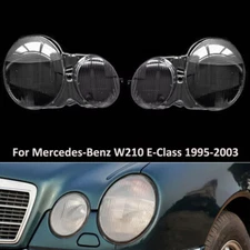 For Benz W210 E-Class 1995-2003 Headlight Lens Headlamp Shell Clear Cover Pair