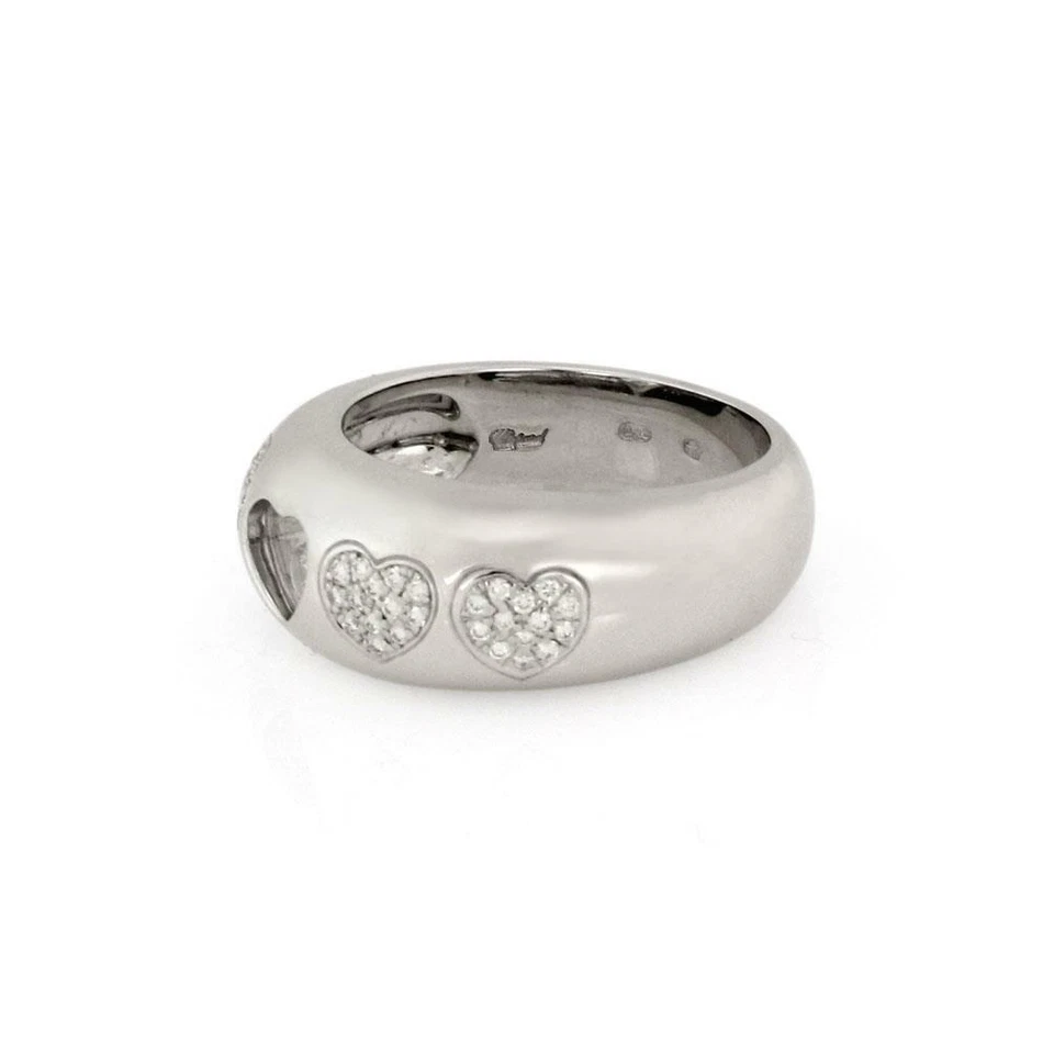 Anillo Chopard Happy Diamonds "2000" Oro Blanco 18k Cúpula Banda Foto 2 de 4