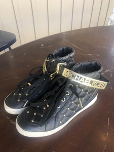 michael kors high top sneakers black and gold