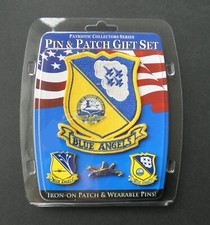 BLUE ANGELS US NAVY USN USA 3 PINES BORDADOS 1 PARCHE JUEGO DE REGALO SOLAPA PIN INSIGNIA