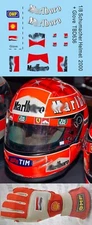 1/8 Decals for Michael Schumacher 2000 Helmet + Glove TB Decal TBD636