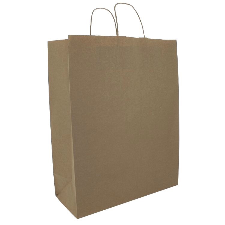 Deli Supplies 125 x Brown Kraft Paper Twist Handle Carrier Bags 320x140x410mm