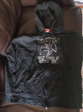 LED ZEPPELIN US 77 DISTRESSED ZIP HOODIE SWEATSHIRT LARGE LIGHTLY WORN