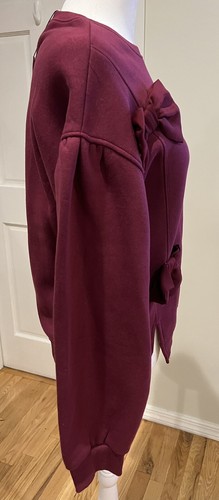 Zara Kids Maroon Bow Detail & Puff Arm Sleeve Sweater Size 13-14 NWT - Picture 3 of 9