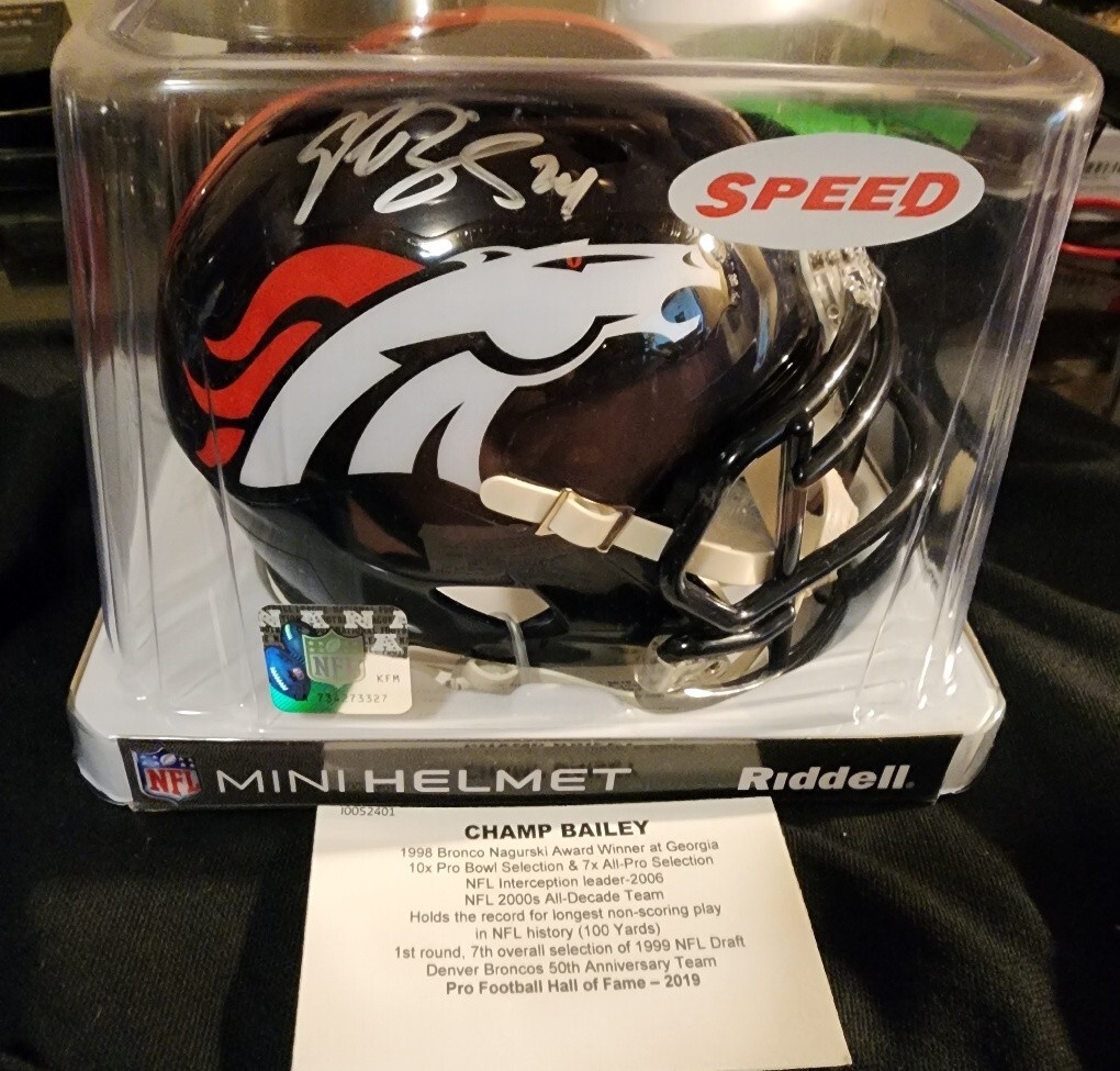 Champ Bailey Autographed Signed Denver Broncos Mini Helmet #24 w/ Tristar COA 