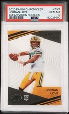 Graded 2020 Chronicles Jordan Love #CV4 Clear Vision Rookie Football Card PSA 10