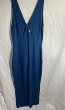 The Normal Brand Teal Sweater Carrie Dress Dark Oasis Large 