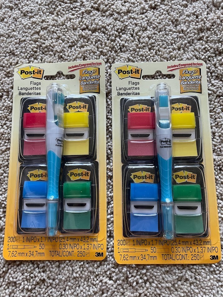 400 (200 x 2) Post-it Note Flags w/ Highlight Pens