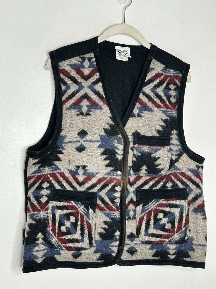 Ultra Rosa Hace Ropa Para Divertirse Lana Azteca Gamuza Navaho Chaleco Talla Grande Foto 2 de 4