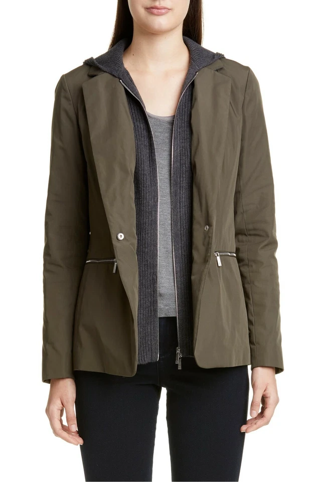 Chaqueta LAFAYETTE 148 New York Gris Oliva Acanalada Desmontable Dickey GRADY XL = 16 Foto 2 de 4