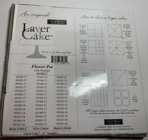 Moda Lella Boutique FLOWER POT Layer Cake #5160LC 42 10" x 10" Squares - Picture 3 of 5