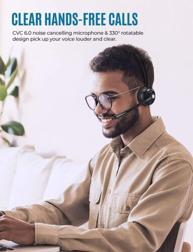 Mpow Bluetooth Headphone 5.3 Headset Driver Truck Noise Cancelling CVC 6.0 Mic - Picture 3 of 11