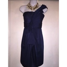 BCBG MAXAZRIA 2 Navy One Shoulder PROM Dress Special Occasion Mini Dress EUC