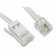 2m Telephone cord cable lead RJ11 to BT Plug, suitable for Sky box connection