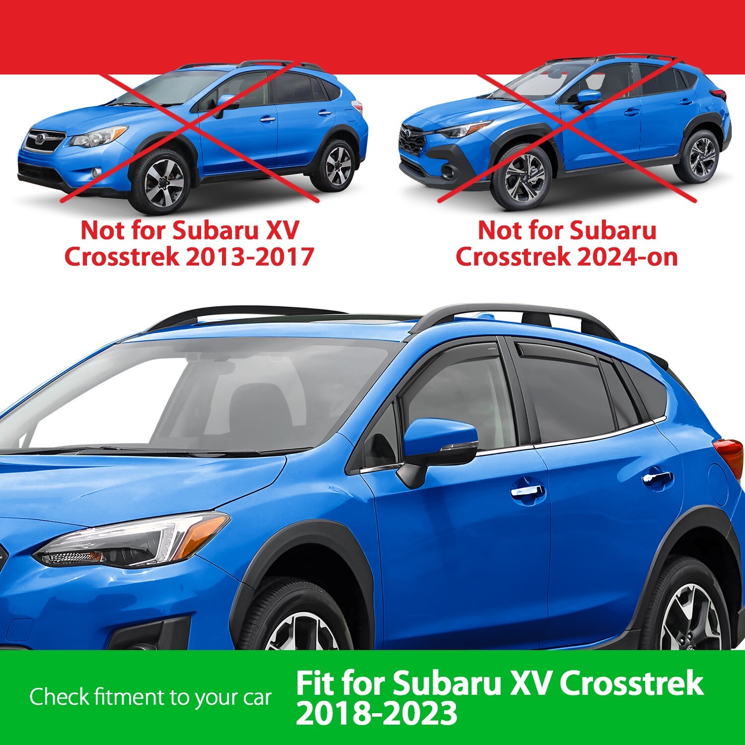 Side Window Deflectors Rain Guards for 20182023 Subaru XV Crosstrek in