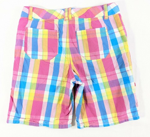 SO Girl's Plaid Adjustable Waist Regular Fit Optional Cuff Bermuda Shorts sz 14 - Picture 5 of 11