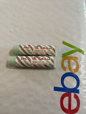 2 SEALED TUBE LOT Love & Toast green tea & mint Lip Butter BALM