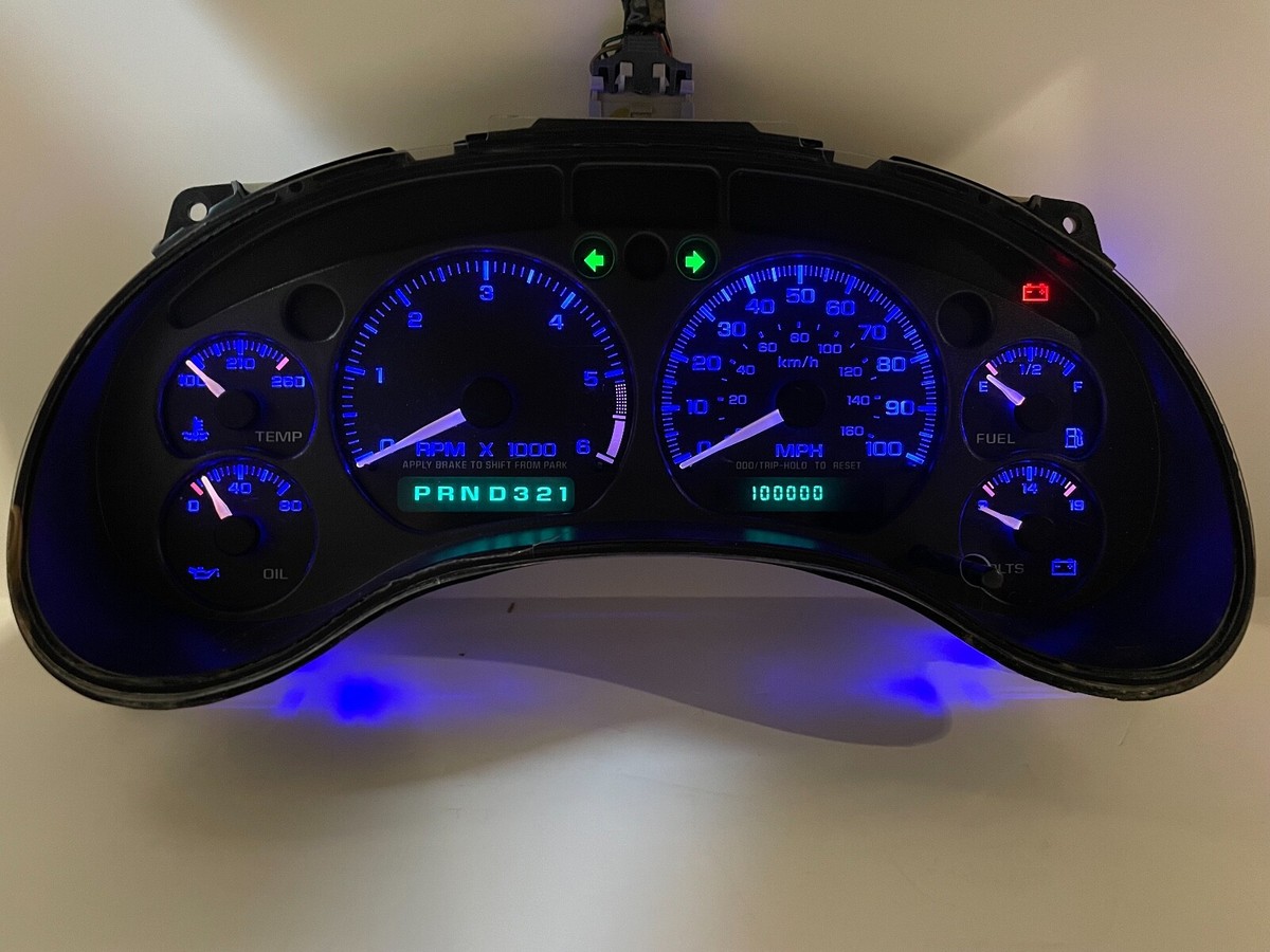 99-04 S10 Blazer Speedometer Instrument Gauge Cluster BLUE LEDs | eBay