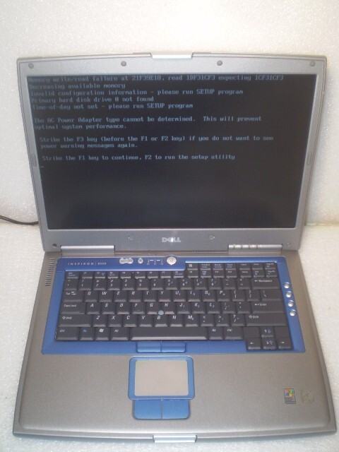 Dell 8500 Inspiron 13.3" Laptop PP02X Win XP Silver No HDD Parts/Repair