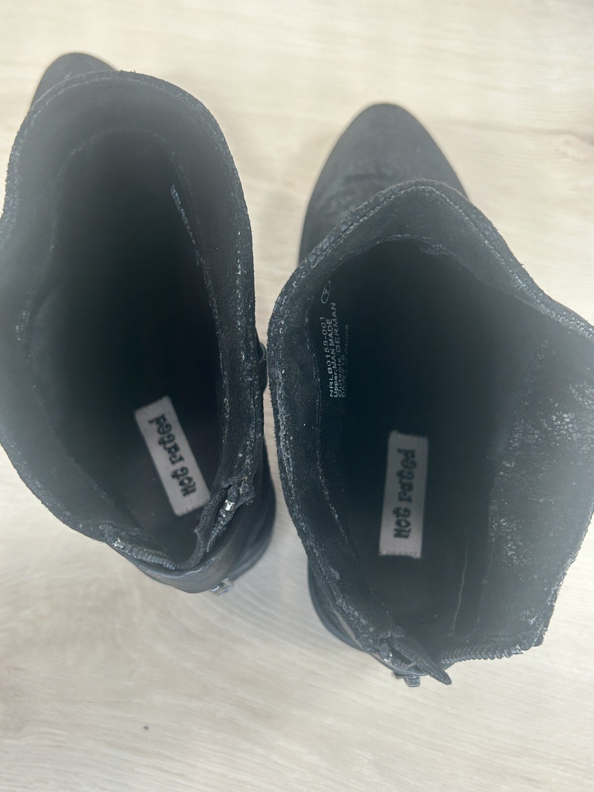 Not Rated Western Harness Women Ankle Boots Size 7 Black Low Heel Cowboy Boho