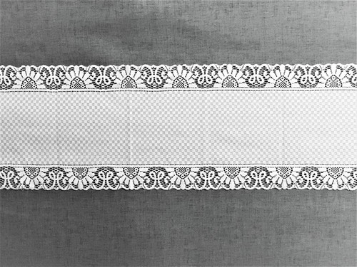 White Gingham Lace 14" x 36" or 14" x 70" Table Runners Cotton Blend - Picture 3 of 10