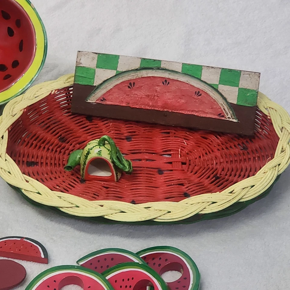 Lote de set de regalo vintage con temática de sandía decoración fiesta de verano cesta frutero Foto 2 de 4
