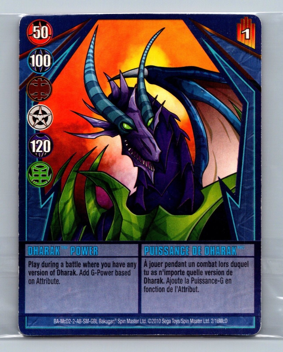 Bakugan Card - Dharak Power 2/16Mcd - Mcdonalds Promo Rare