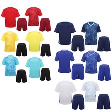 Kids Boys Uniform Football T-shirt Basketball Sport Suit V Neck Sweatsuit Gym